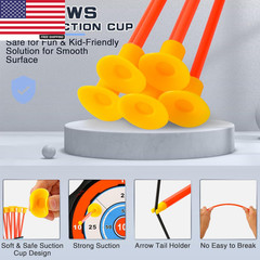 Bow and Arrow Set for Kids, 2 Pack LED Light up Archery Set with 20 Suction Cup