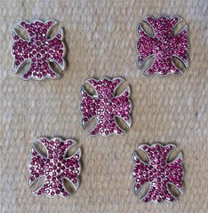 5-1.5 Cross Conchos PINK Bling for Headstall Saddle spurs Chaps Saddle Pad Craft