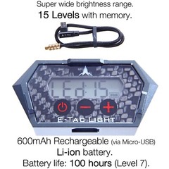 E-Tac Light Compound Bow Sight Light 8-32 15 Level Rechargeable BT Auto On/OFF
