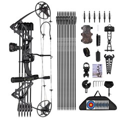 Archery Compound Bow For Adults and Teen,0-70Lbs,Adjustable Hunting Training Set