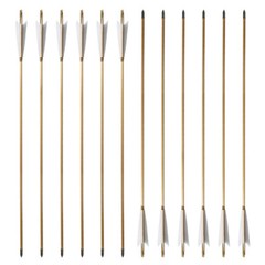 12Pcs 33″ Wooden Arrows Turkey Feather Recurve Bow Traditional Sp 500