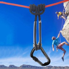 Heavy Duty Carabiner Lock & Prusik Cord Loop Rope fr Arborist Tree Rock Climbing