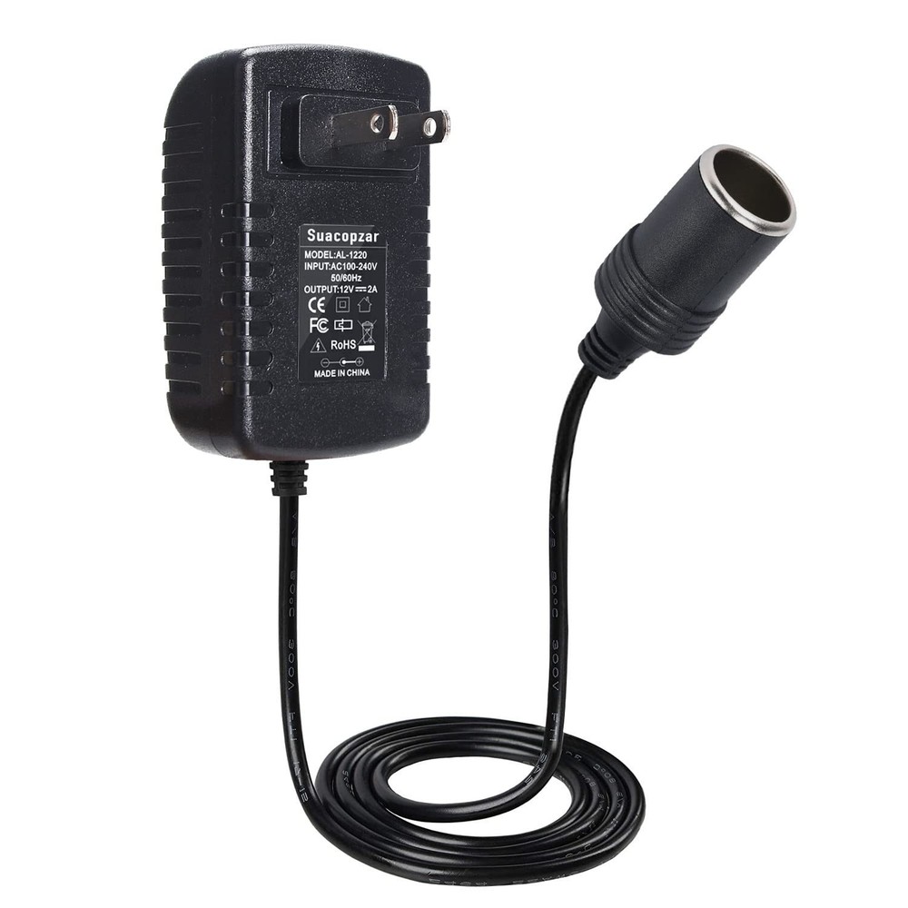 AC to DC Converter 12V 24W Car Cigarette Lighter Socket, 100-240V to 12V 2A A…