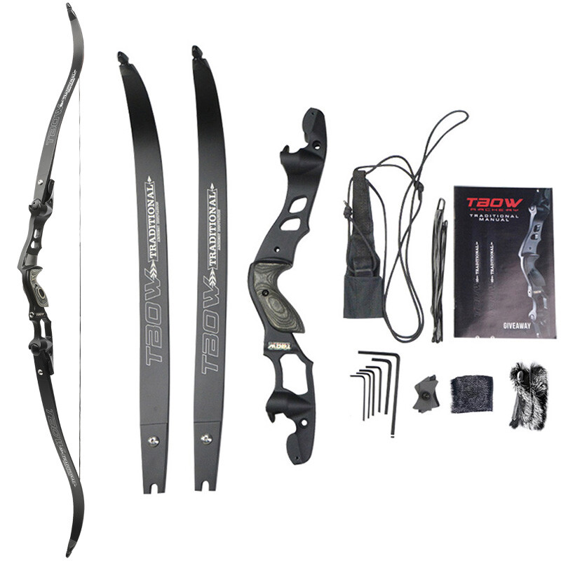 62″ Takedown RecurveBow ILF 19″ Riser 210FPS 30-60lb Limb Archery Hunting Target