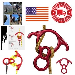 Climbing Figure 8 Descender 6.7 Inch Red Device for Safe Belaying and Rappelling