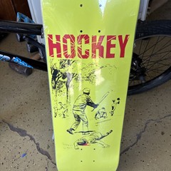 Hockey Skateboard Deck New Sealed 8.5×31.91″ Red & Yellow Baseball