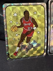 1988 Royal Prism Jewel Michael Jordan Gold Large Square Vending Sticker STAINS