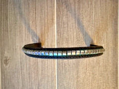 Black Leather Browband with Metal Beads for Horse bridle. 15″ by 1/2″