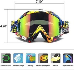Motocross Motorcycle Goggles Bike Off Road Racing White-yellow-blue Multicolor