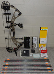 Loaded LEFT Handed Hoyt VTM 34 Bow Package- 55 to 65 lb – 26 to 31″ DL =Buckskin