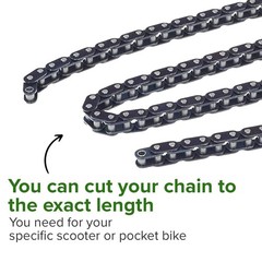 8mm 05T Open Loop Scooter Chain – 3 Feet with Master Link