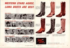1965 Tony Lama Boots Print Ad Ephemera Wall Decor Dean Oliver Sissy Thurman