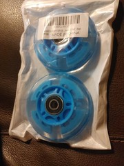 New! 2 Pack 80mm Blue Flashing Rear Wheels Kick Push Scooter Skates Luggage