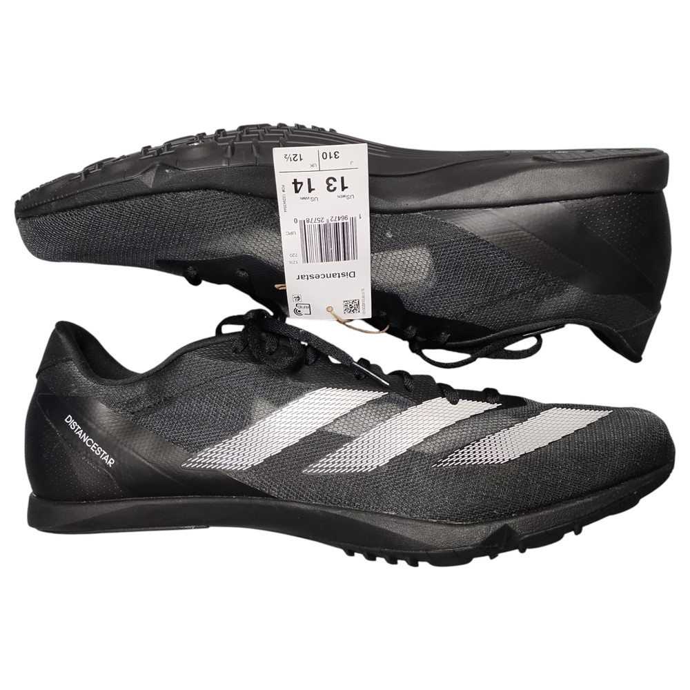 Adidas Distancestar Spikes Track & Field Shoes Men 13 Black White Lace Up IG9906