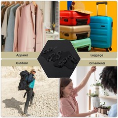 20pc Alloy S Carabiner Clips, Dual Opening Design, Keychain Snap Hooks, Mini Car