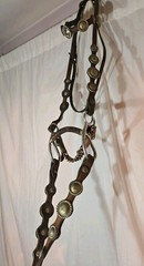 Vintage Horse Western Headstall With Silver Concho marked Alpaca Mexico