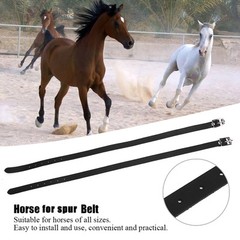 50cm Black 1 Pair Lengthen For Spur Straps Leathers With Stainless Steel