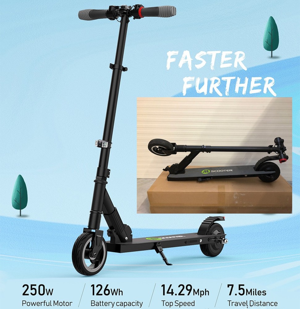 Electric Scooter Kids 250W Motor Long Range Safe Folding E-Scooter Refurbished