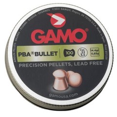 Gamo PBA Bullet .22 Alloy Pellets for air guns, air pistols, domed tip, non-lead