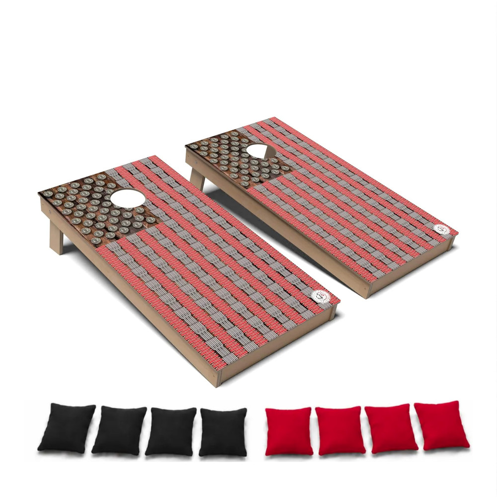 Patriotic Bullet Regular CORNHOLE BEANBAG TOSS GAME Set with Tossing Bags