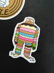 5 funny cartoon New-school SKATE skateboard STICKERS LOT gone fishing bro style