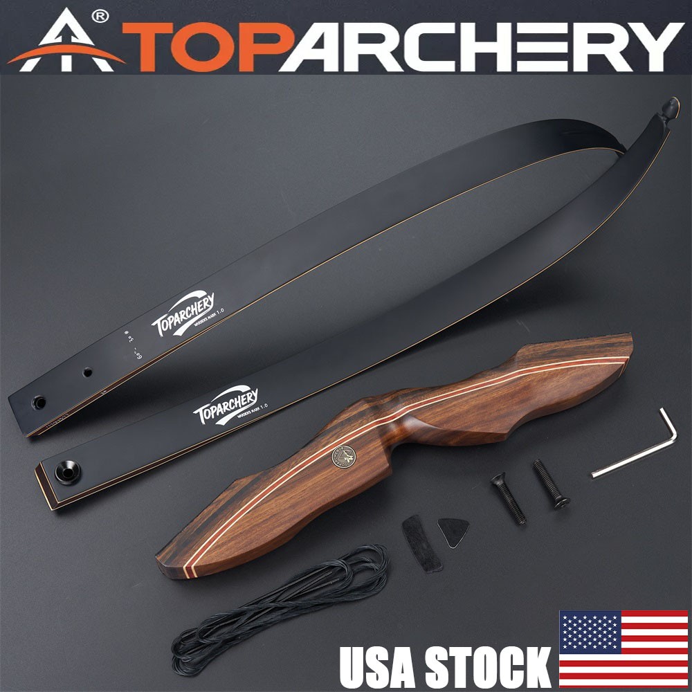 Archery 60″ Takedown Recurve Bow 25-60lbs Outdoor Bow Hunting Shooting Target RH