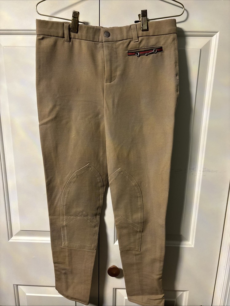 Authentic Gucci Equestrian Riding Pants Horse Bit Made in Italy Sz 40 IT Khaki