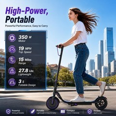 350W Folding Electric Scooter Teens E-Scooter 18KM Range Commuter +APP Control