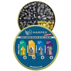 Harpex Combo mix Airgun Pellets .25 Caliber 200ct Pointed + Impact Hunting