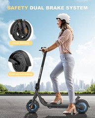 ADULTS ELECTRIC SCOOTER FOLDABLE SCOOTER W/APP &DOUBLE SHOCK ABSORPTION COMMUTER
