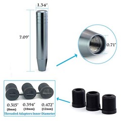 7.09″ Gear Stick Shifter Knobs, Long Weighted Car Shift Handle Knob with Gray