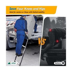 Tailgate Ladder for Pickup Truck, Universal 34″-42″ Height Adjustable Tailgat…