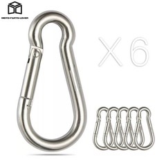 264 Lbs Spring Snap Hook Carabiner Clips 304 Stainless Steel , Set Of 6