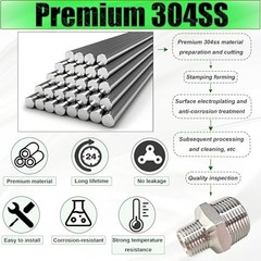 1/2″ Male to 1/4″ Male NPT Hex Reducing Nipple Fitting 1/2″ x 1/4″ Male