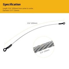 A17-18481-000 Hood Stay Stop Control Cable 2PC Compatible with Freightliner