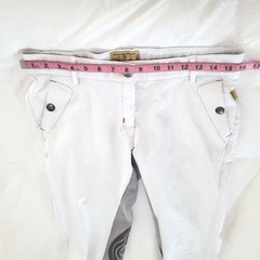 Devon-Aire White Dressage Full Suede Seat Silicone Grip Knee Patch Breeches 30