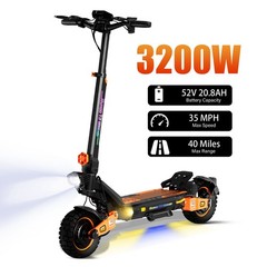 Ruitoo 3200W Dual Motor Electric Scooter for Adults Folding E-Scooter 52V 20.8AH