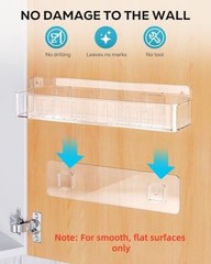 Wall-Mounted Spice Rack – 4 Pack – Screw or Adhesive Installation – Spice Clear