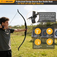 TOPARCHERY Archery 57 Takedown Youth Recurve Bow Hunting Black Long Bow for Begi
