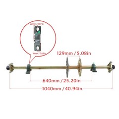 44in Rear Live Axle Kit Brake Disc Hub Tie Rod Steering &7in Wheels ATV Go Cart