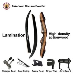 Deerseeker Archery Bow Set 62″ Takedown Recurve Bow Traditional Bow Set for A…
