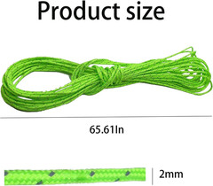 Dyneema Reflective Rope -2Mm 400Kg Fracture Strain – Suitable for Tents, Kite Su