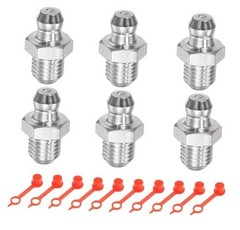 6 Pcs 304 Stainless Steel Straight Grease Fitting Thread Hydraulic M8 x 1mm