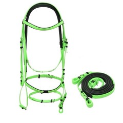 Horse English Tack Soft Biothane Bridle with Free Reins & Loose Ring Bit
