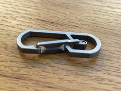 Titanium Carabiner Clip, EDC Keychain, Key Ring, Silver/Grey, 2.55in/65mm Length
