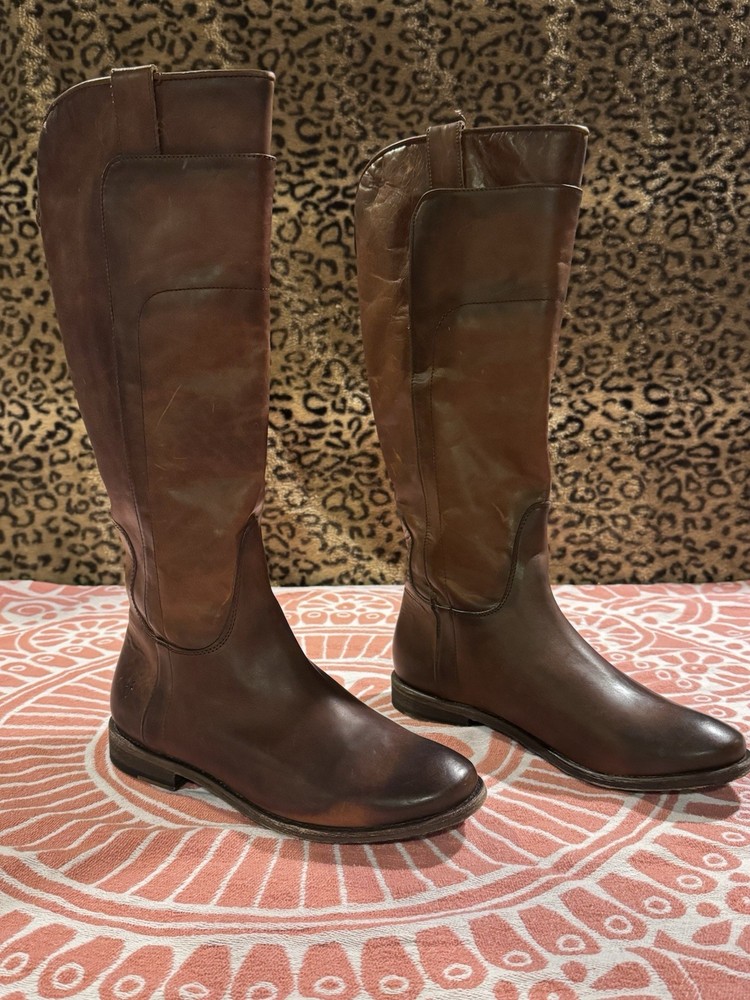 Frye Women’s Leather Paige Tall Riding Boots Cognac US 8.5B MPN 3476534-C0G