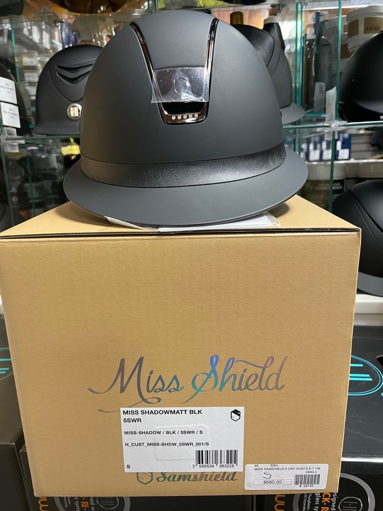 Samshield® Miss Shadowmatt Black/Black Chrome 5 Cyrstals Wide Brim Helmet 1.0 SM