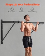 Pull Up Bar,50 in Width Wall Mounted Pull Ups,Adjustable Depth 22″or 30″from Wal