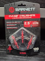 Barnett Send It Game Crusher 4 Blade Hybrid Broadheads 100 Grain 3 Pack