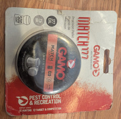 Lot 5 GAMO Match .177 Caliber 4.5mm Precision Pellets 7.56 Grain 500 Count Tins